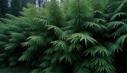 Evergreen plants providing winter shelter